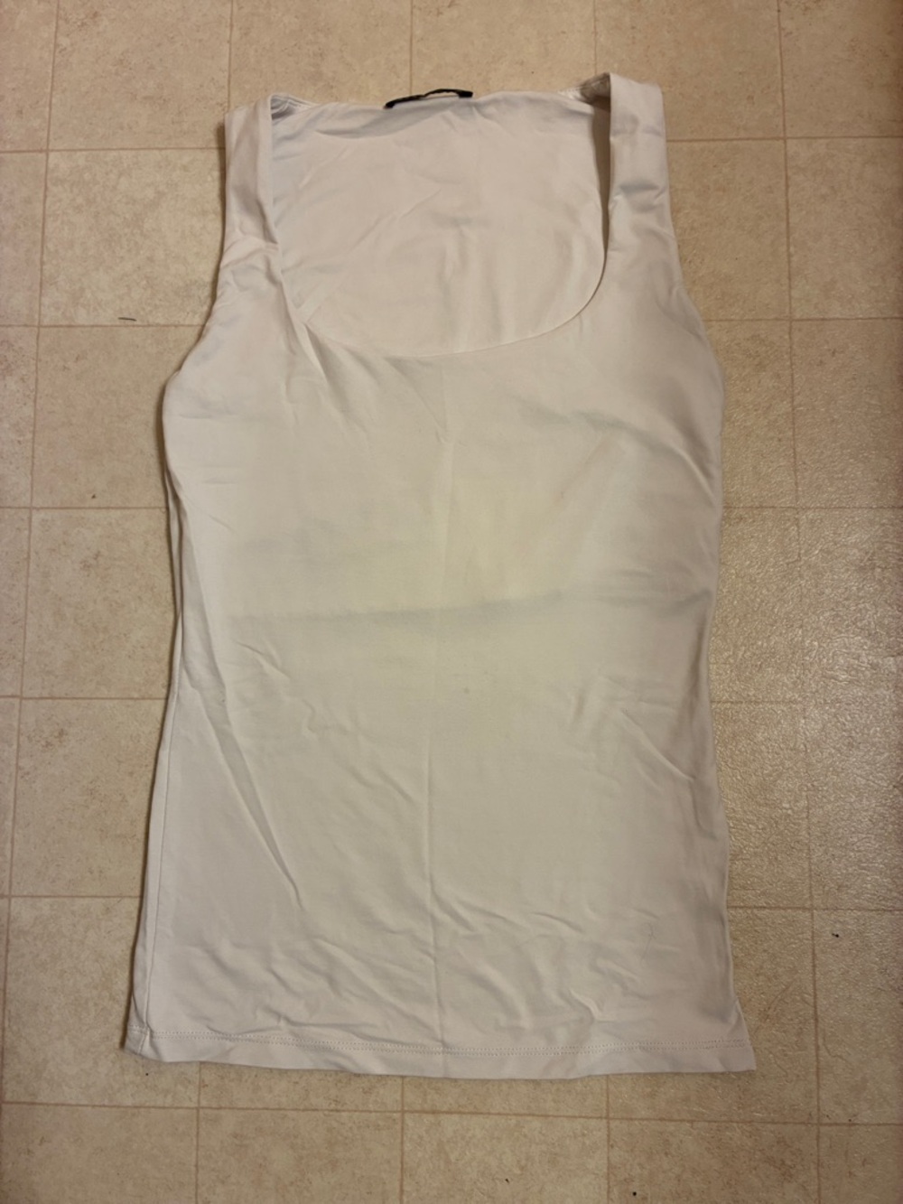 Zara White Scoop Neck Tank Top